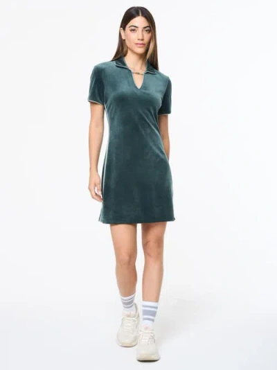 Sergio Tacchini Lina Velour Dress In Green