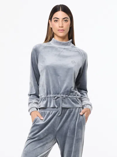 Sergio Tacchini Lina Velour Top In Gray