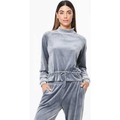 Sergio Tacchini Lina Velour Top In Gray