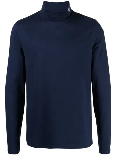 Sergio Tacchini Logo-embroidered Roll-neck Jumper In Blue