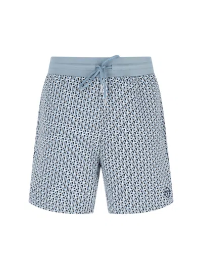 Sergio Tacchini Paolo Knit Shorts In Faded Denim
