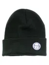 Sergio Tacchini Logo-patch Ribbed-knit Beanie In Black