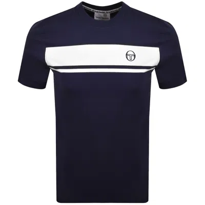 Sergio Tacchini Logo T Shirt Navy In Brown
