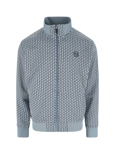 Sergio Tacchini Logo Zip Sweatshirt In Blue