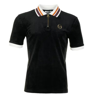 Sergio Tacchini Mahony Velour Zip Polo Black & Gold