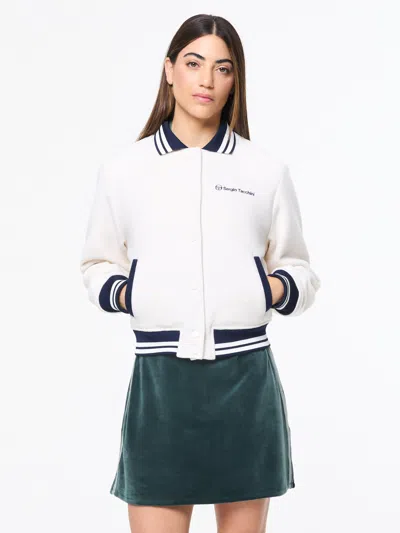 Sergio Tacchini Marisa Varsity Jacket In White