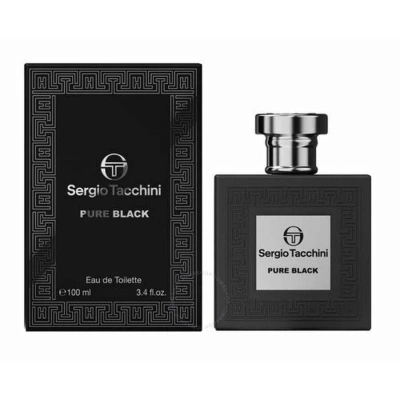 Sergio Tacchini Men's Pure Black Edt Spray 3.4 oz Fragrances 810876033695 In White