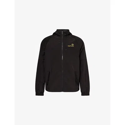 Sergio Tacchini Mens Black Maldini Embroidered-logo Shell Jacket