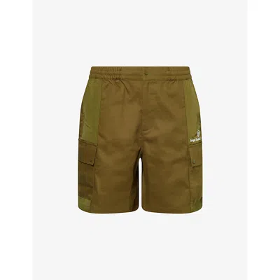 Sergio Tacchini Mens Dark Olive Calisti Cargo Cotton Shorts In Brown