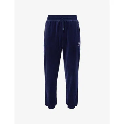Sergio Tacchini Mens Maritime Blue Tassio Straight-leg Cotton-blend Jogging Bottoms