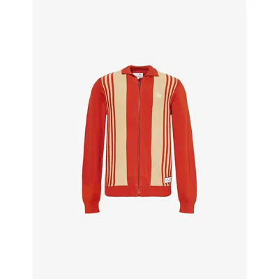 Sergio Tacchini Mens Rooibos Tea Cipri Zip-up Cotton-knit Cardigan In Red