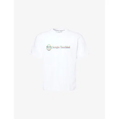 Sergio Tacchini Mens Voletta Logo-print Cotton T-shirt White Xl