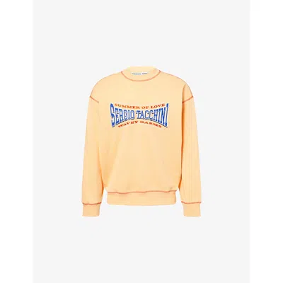 Sergio Tacchini Mens Buff Orange  X Wavey Garms Brisa Cotton-jersey Sweatshirt Xxl In Yellow