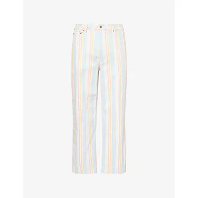 Sergio Tacchini Mens Clear Sky Gardenia  X Wavey Garms Zenith Striped Denim Jeans In Multi