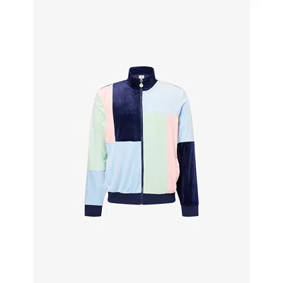 Sergio Tacchini Mens Multi  X Wavey Haze Velour Track Top In Blue