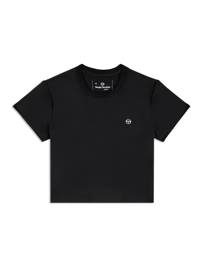 Sergio Tacchini Mirano Fitted Crop Top In Black