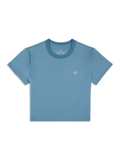 Sergio Tacchini Mirano Fitted Crop Top In Blue