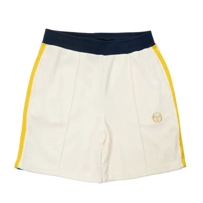 Sergio Tacchini Monte Velour Shorts Gardenia / Maritime Blue In White