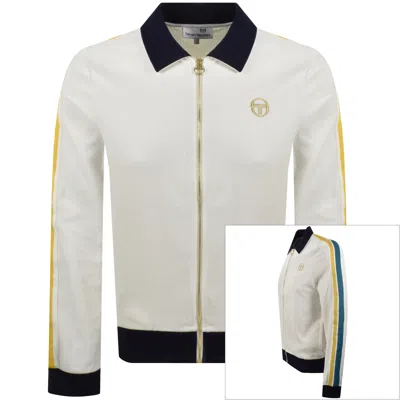 Sergio Tacchini Monte Velour Track Jacket Cream In White