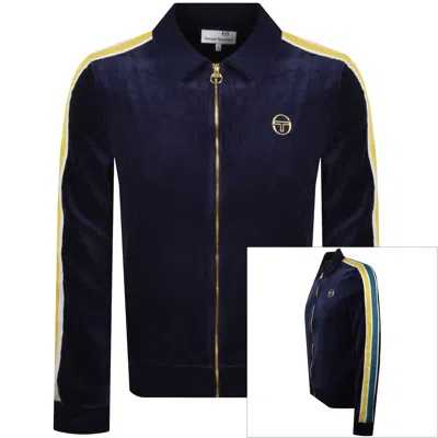 Sergio Tacchini Monte Velour Track Jacket Navy In Blue