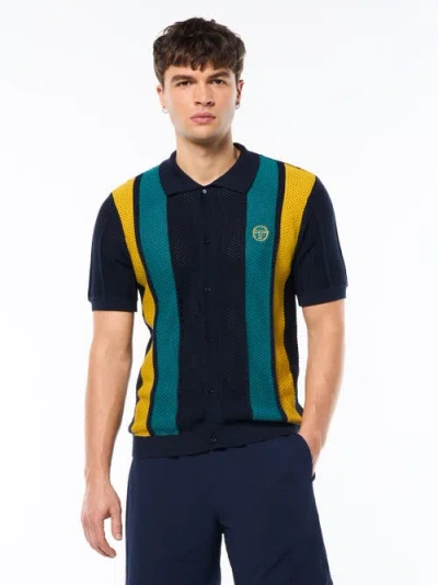 Sergio Tacchini Montell Knit Polo In Blue