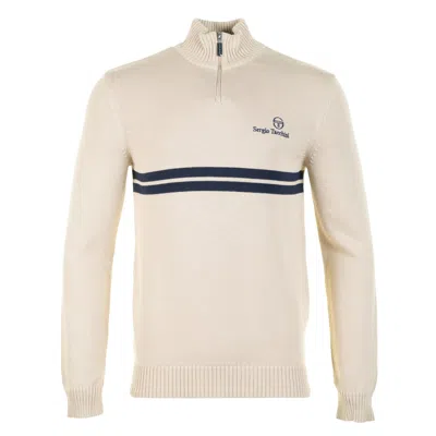 Sergio Tacchini New Dallas 1/4 Zip Knit Peyote / Maritime Blue In Multi