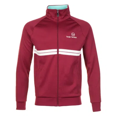 Sergio Tacchini New Dallas Tt Track Top Rhubard Gardenia Aruba Blue In Burgundy