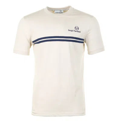 Sergio Tacchini New Supermac Short Sleeve Tee Peyote / Maritime Blue In Neutral