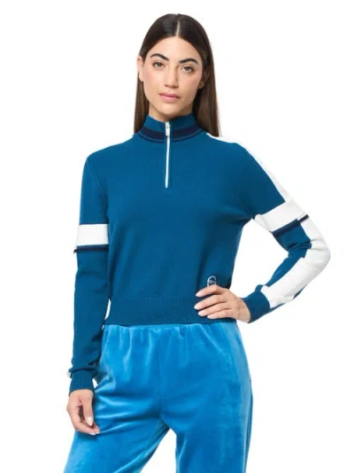 Sergio Tacchini Nota Knit Quarter Zip In Blue