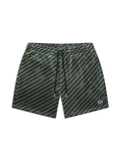 Sergio Tacchini Obliquo Velour Short In Black