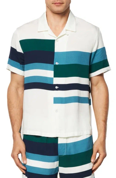 Sergio Tacchini Pennellata Camp Shirt In Gardenia Multi