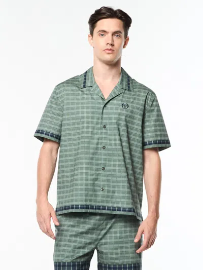 Sergio Tacchini Quadretto Cabana Shirt In Green
