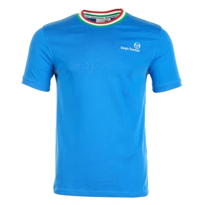 Sergio Tacchini Rainer Fc T Shirt Strong Blue Fern Green Adrenaline Rush
