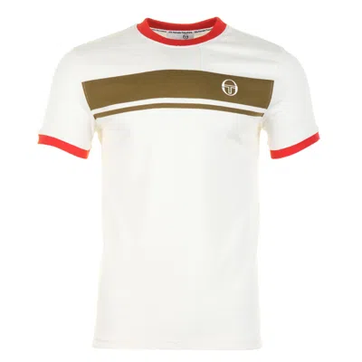 Sergio Tacchini Short Sleeve Master Tee Gardenia / Dark Olive / Adrenaline Rush In Multi