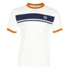 Sergio Tacchini Short Sleeve Master Tee Gardenia Maritime Blue Pumpkin Spice In White