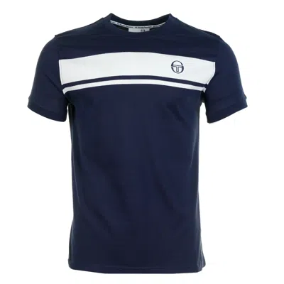 Sergio Tacchini Short Sleeve Master Tee Navy White In Blue