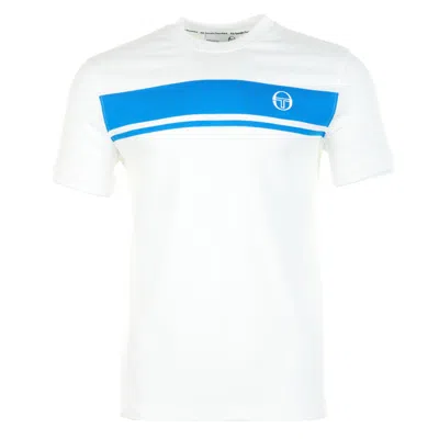 Sergio Tacchini Short Sleeve Master Tee White / Princess Blue In Animal Print