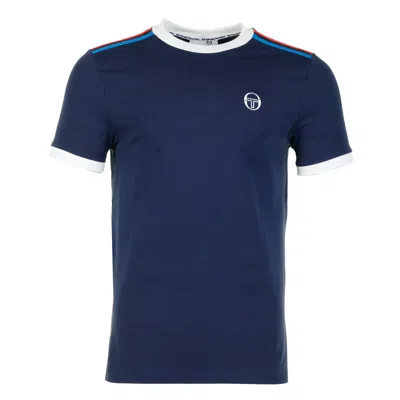 Sergio Tacchini Short Sleeve Triste T Shirt Maritime Blue White