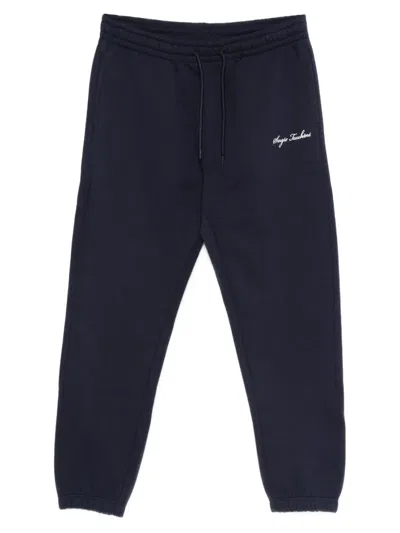 Sergio Tacchini Signature-logo Trousers In Blue