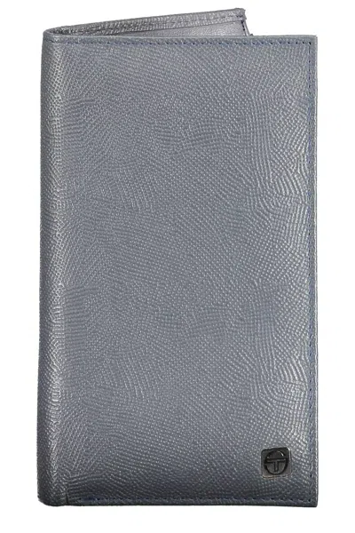 Sergio Tacchini Sleek Double Compartment Leather Wallet In Grey
