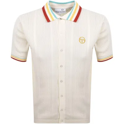 Sergio Tacchini Slice Knit Polo Gardenia In Cream