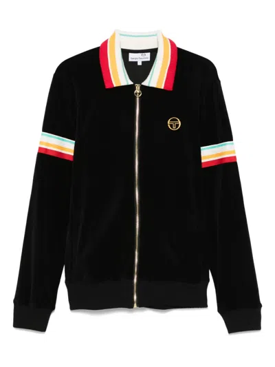 Sergio Tacchini Slice Velour Track Jacket In Black