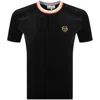 Sergio Tacchini Slice Tee Velour T Shirt Maritime Blue Gold In Blue