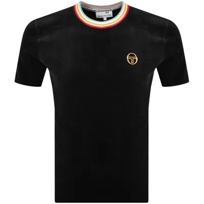 Sergio Tacchini Slice Velour T Shirt Black