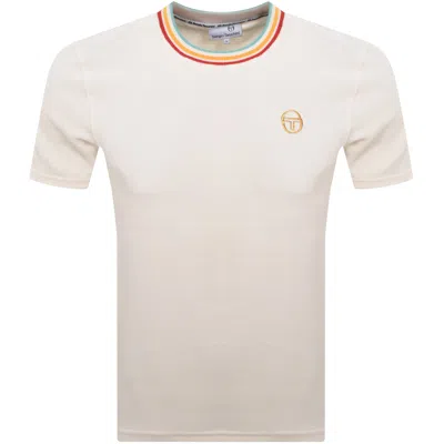 Sergio Tacchini Slice Velour T Shirt Gardenia In Cream