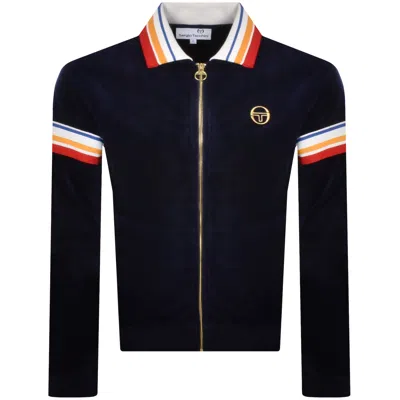 Sergio Tacchini Slive Velour Track Top Navy