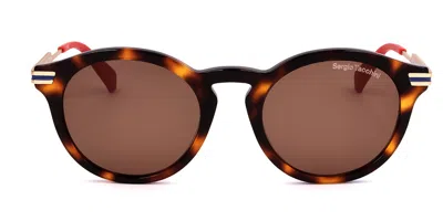Sergio Tacchini St5017 403 Men's Sunglasses Tortoiseshell Size 51 In Brown