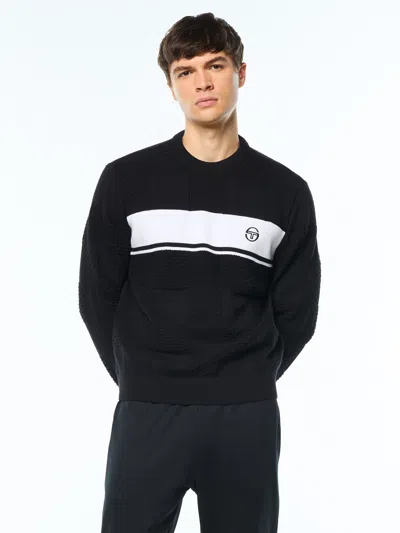 Sergio Tacchini Storia Crewneck Sweater In Black