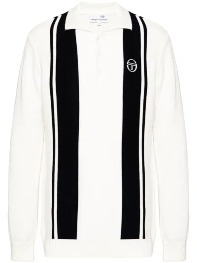 Sergio Tacchini Striped Jumper In Gardenia/maritime Blue
