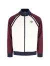 Sergio Tacchini Striped Zip Sweatshirt In Burgundy